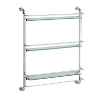 Полка WasserKRAFT стеклянная тройная с элементами