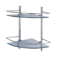 Полка WasserKRAFT стеклянная угловая двойная