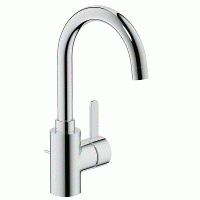 Смеситель Grohe Eurosmart Cosmo для умывальника с д/к высокий нос, гибкая подводка