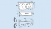 Ванна акриловая гидромассажная Triton Мишель 170x96 L/R